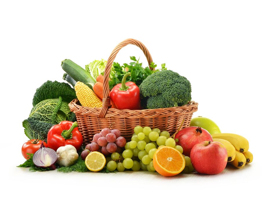 fruta dhe perime të freskëta në dietë